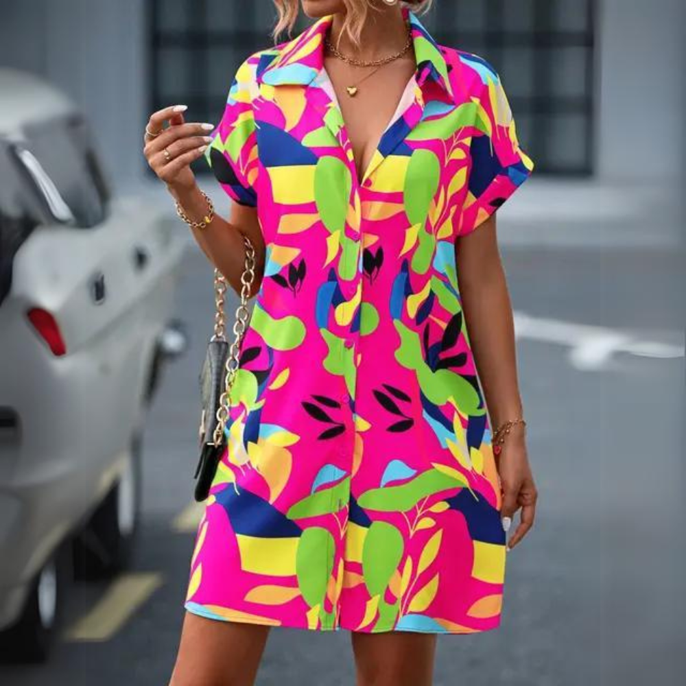 Vibrant Summer Shirt Dress | Harriet