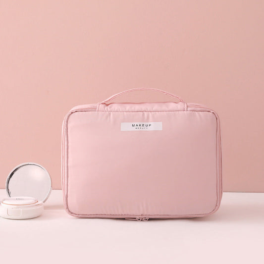 All-in-One Makeup Organizer for Travel – Compact Cosmetic Storage with Multiple Compartments and Elastic Brush Slots 0
