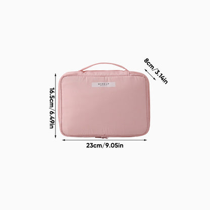 All-in-One Makeup Organizer for Travel – Compact Cosmetic Storage with Multiple Compartments and Elastic Brush Slots 3