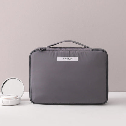 All-in-One Makeup Organizer for Travel – Compact Cosmetic Storage with Multiple Compartments and Elastic Brush Slots 8