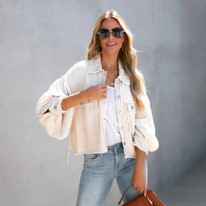 Variant image for Women Cropped Denim Jacket Blue | Alina-9