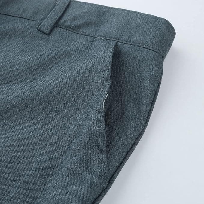 Men's Trousers Black Cotton Slim Fit | Noble-5