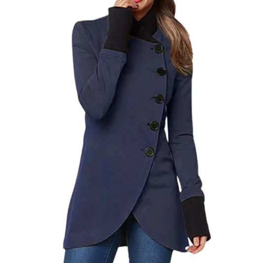 Women Asymmetrical Buttoned Coat | Alethia