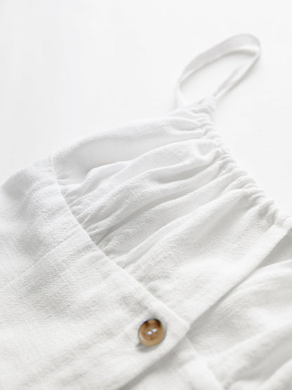 Button-Front Linen Mini Dress | Whitney