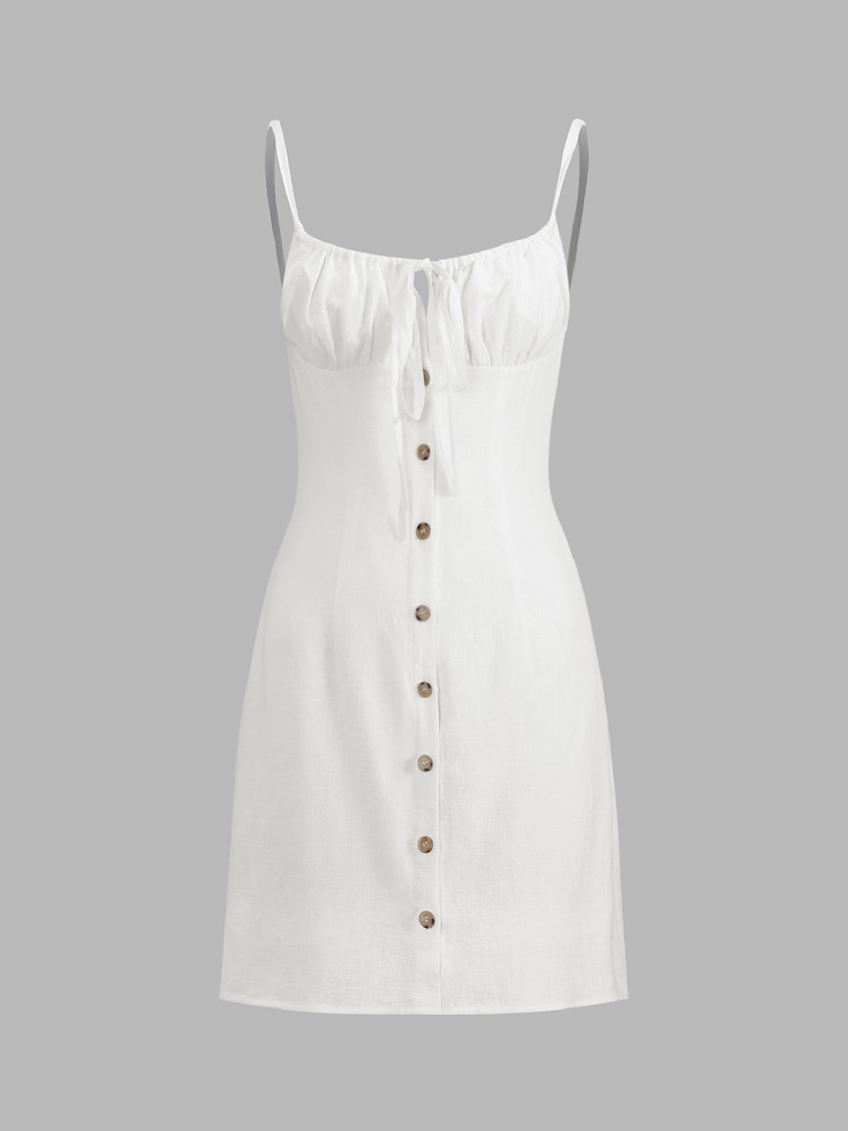 Button-Front Linen Mini Dress | Whitney