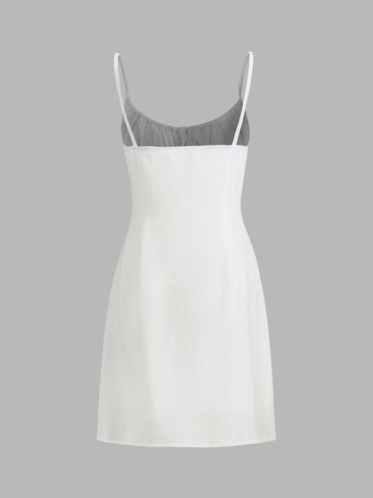 Button-Front Linen Mini Dress | Whitney