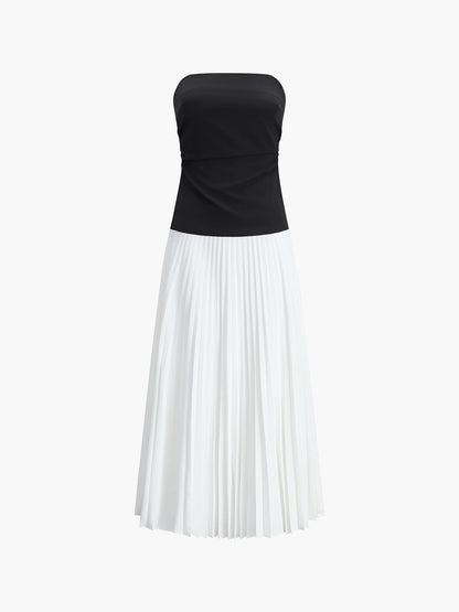 Strapless Pleated Midi Dress | Charlotte