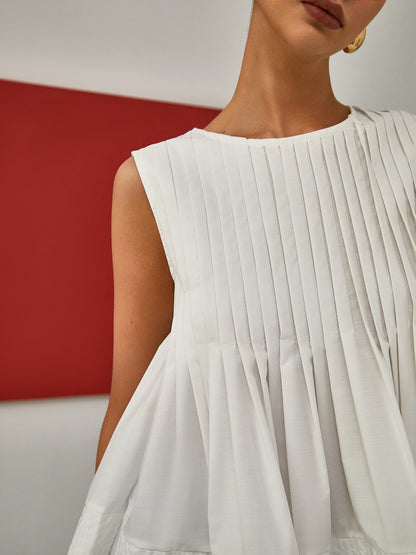 Pleated Peplum Top | Camille