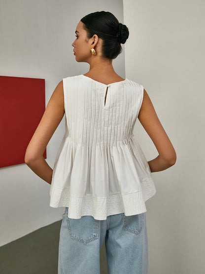 Pleated Peplum Top | Camille