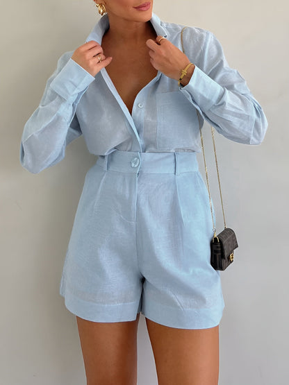 Button-Up Linen Two-Piece Set | Marina