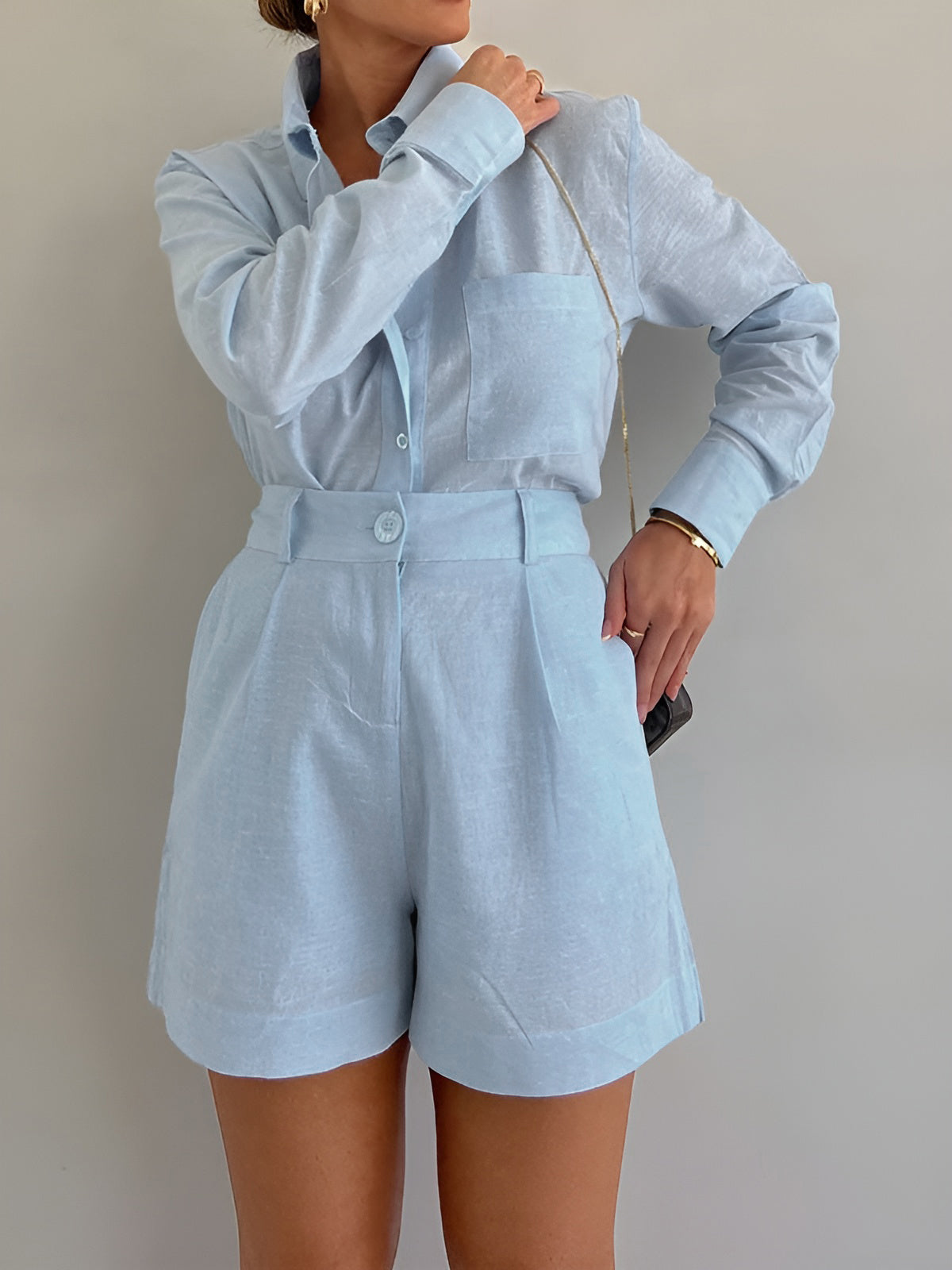 Button-Up Linen Two-Piece Set | Marina