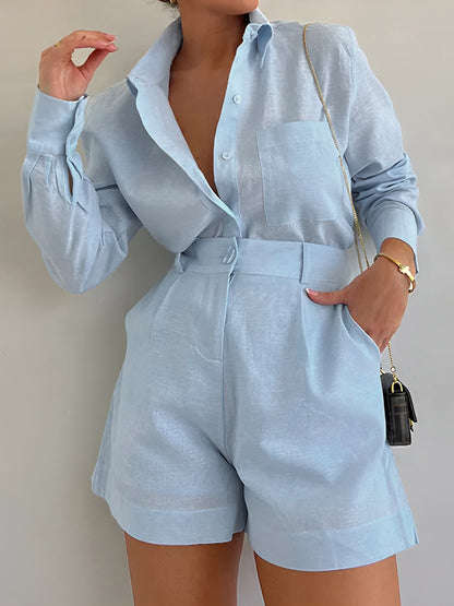 Button-Up Linen Two-Piece Set | Marina