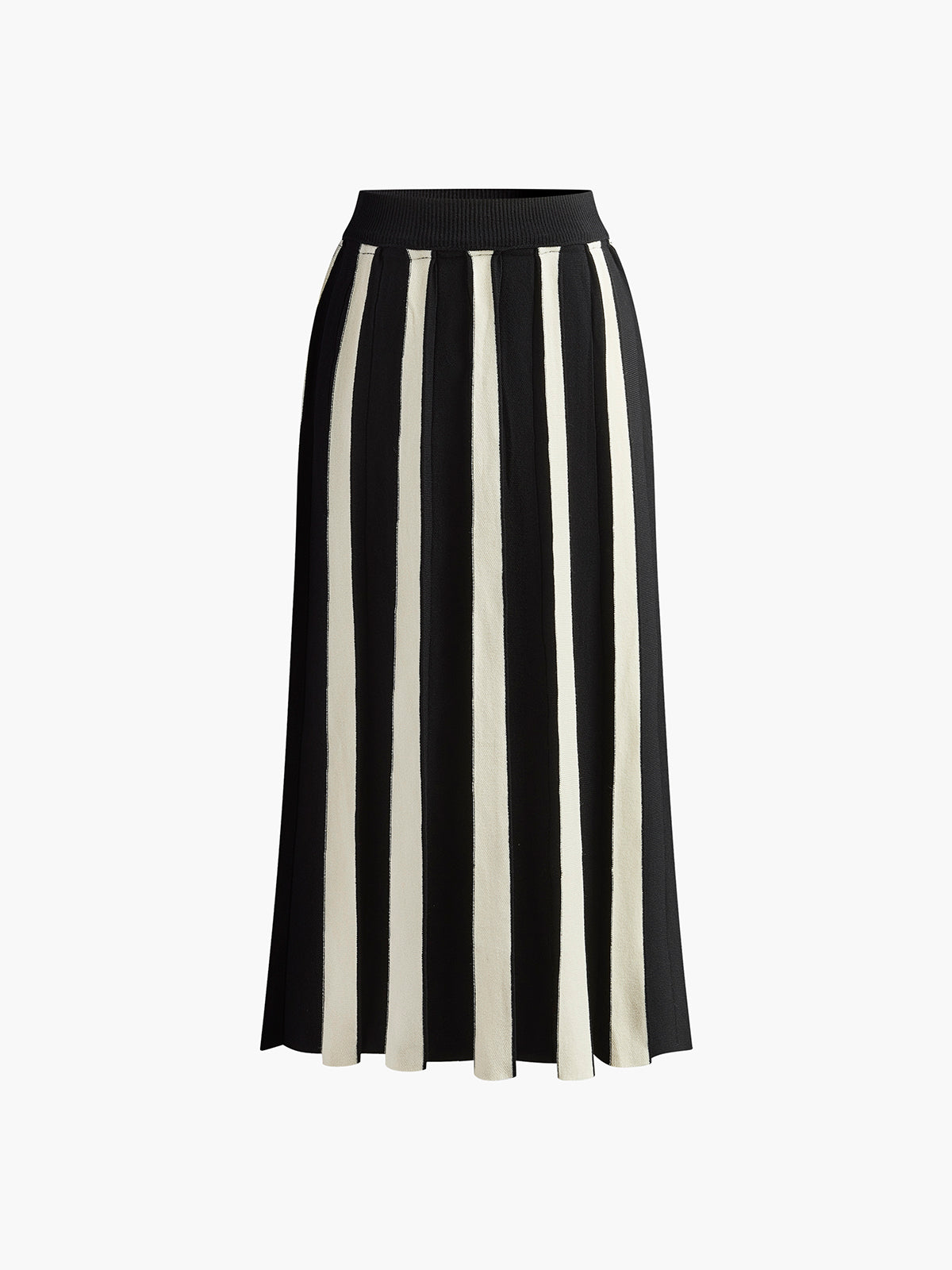 Vertical Stripe Pleated Skirt | Sanne