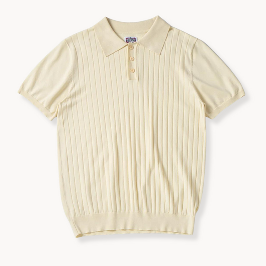 Ribbed Knit Polo Shirt | Stefano