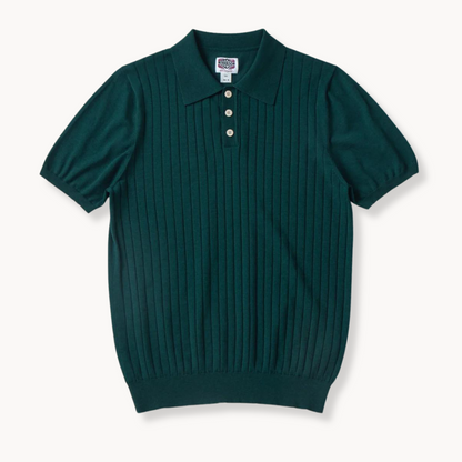 Ribbed Knit Polo Shirt | Stefano