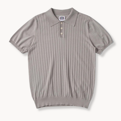 Ribbed Knit Polo Shirt | Stefano