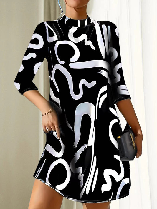 Abstract Print Tunic Dress | Lily