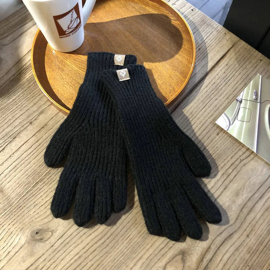 Women Ribbed Knit Winter Gloves | Nicole