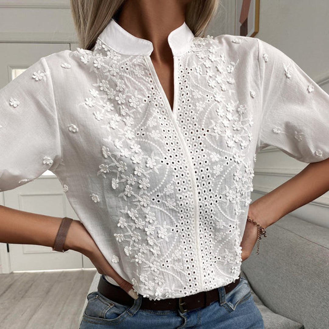 Embroidered Floral Blouse | Christine