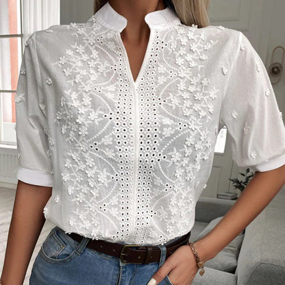 Embroidered Floral Blouse | Christine