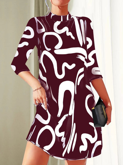 Abstract Print Tunic Dress | Lily