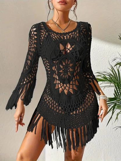 Boho Fringe Crochet Cover-Up | Marla