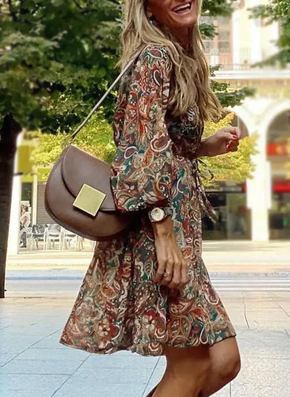 Women Boho Mini Dress Lightweight | Izza-3