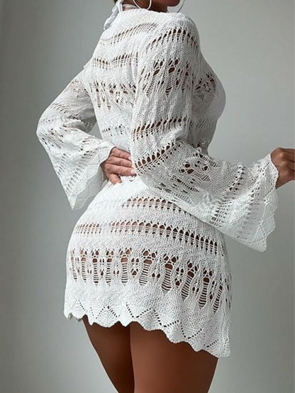 Elegant Crochet Knit Dress | Avalon