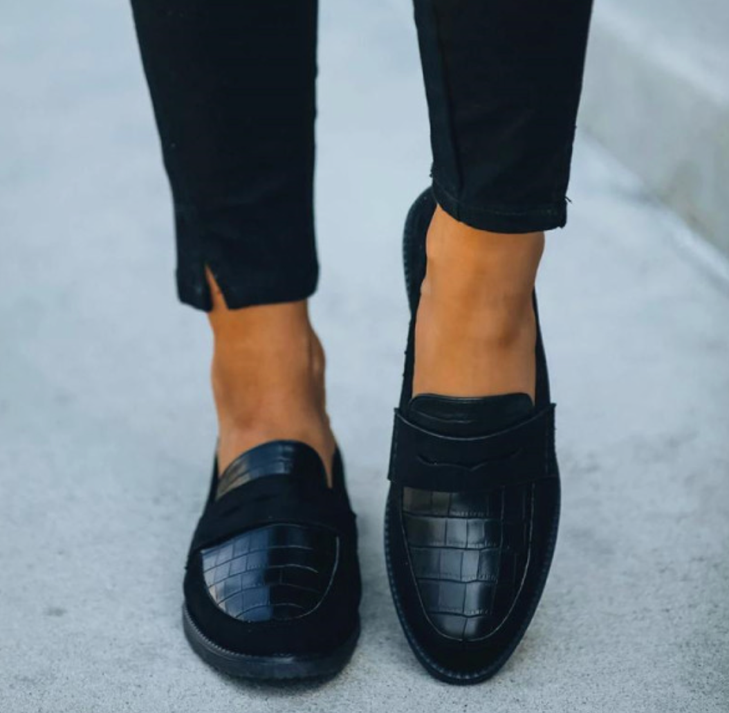 Timeless Croc-Embossed Loafers - Side View