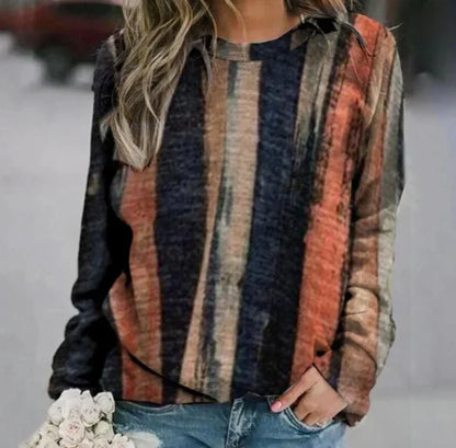 Women Knit Sweater Abstract Print Soft Fabric | Klothilde-5