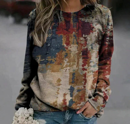 Variant image for Women Knit Sweater Abstract Print Soft Fabric | Klothilde-17