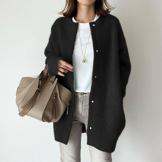 Women Minimalist Snap-Button Cardigan | Gracia
