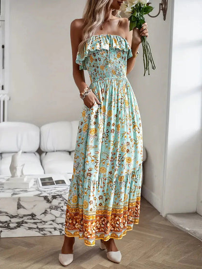 Boho Off-Shoulder Maxi Dress | Beatrix