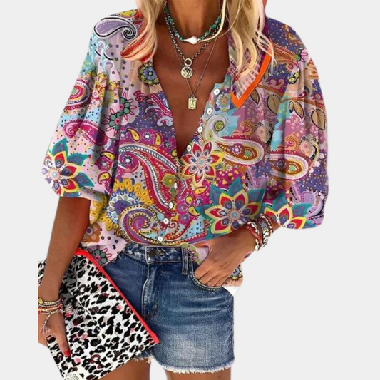 Women Vibrant Boho Blouse | Adeline