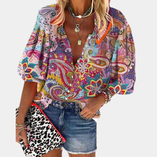 Vibrant Boho Blouse | Adeline