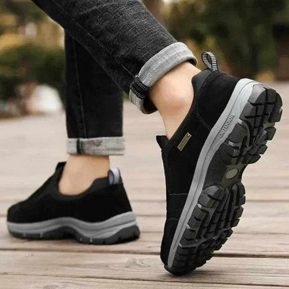 Men Walking Shoe Black Mesh Orthopaedic | Comfort Step-5