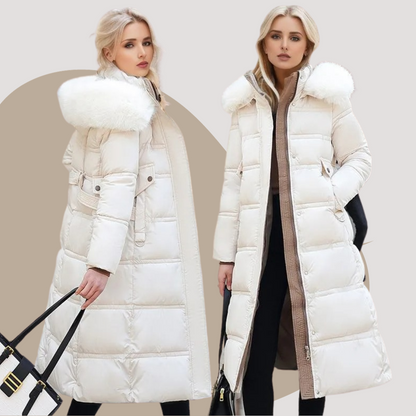 Luxury Fur-Collar Long Puffer Coat | Kamilah