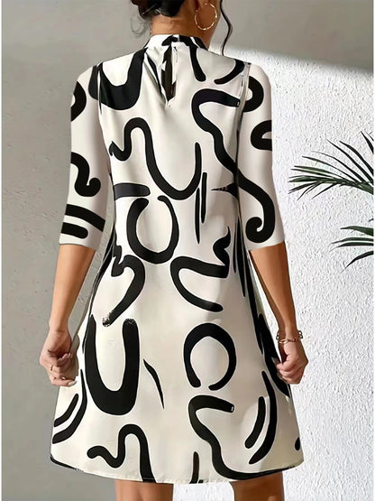 Abstract Print Tunic Dress | Lily