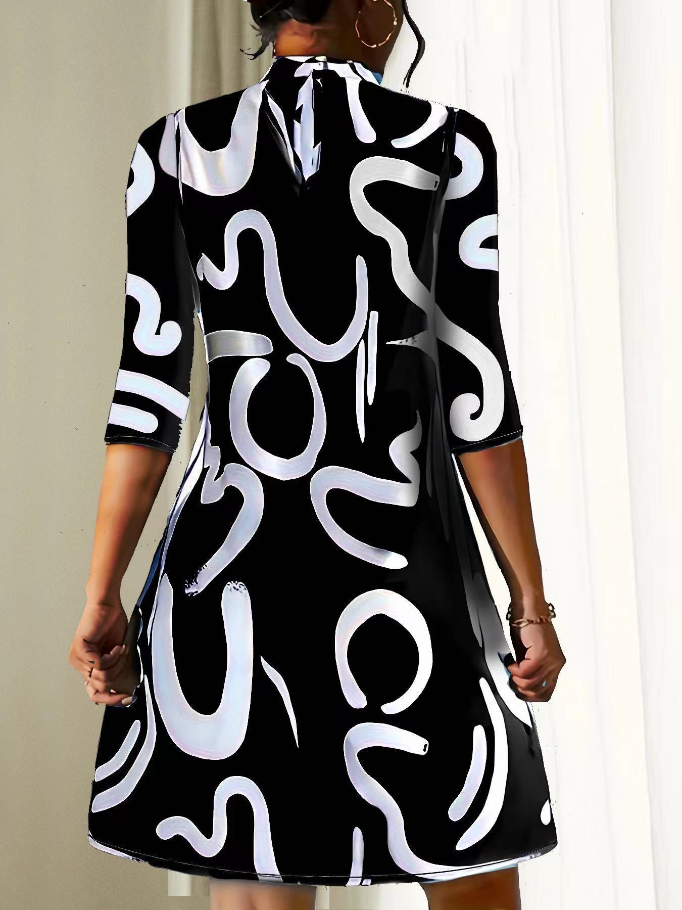 Abstract Print Tunic Dress | Lily