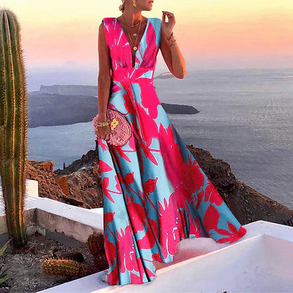 V-Neck Sleeveless Maxi Dress with Side Slit | Tessa