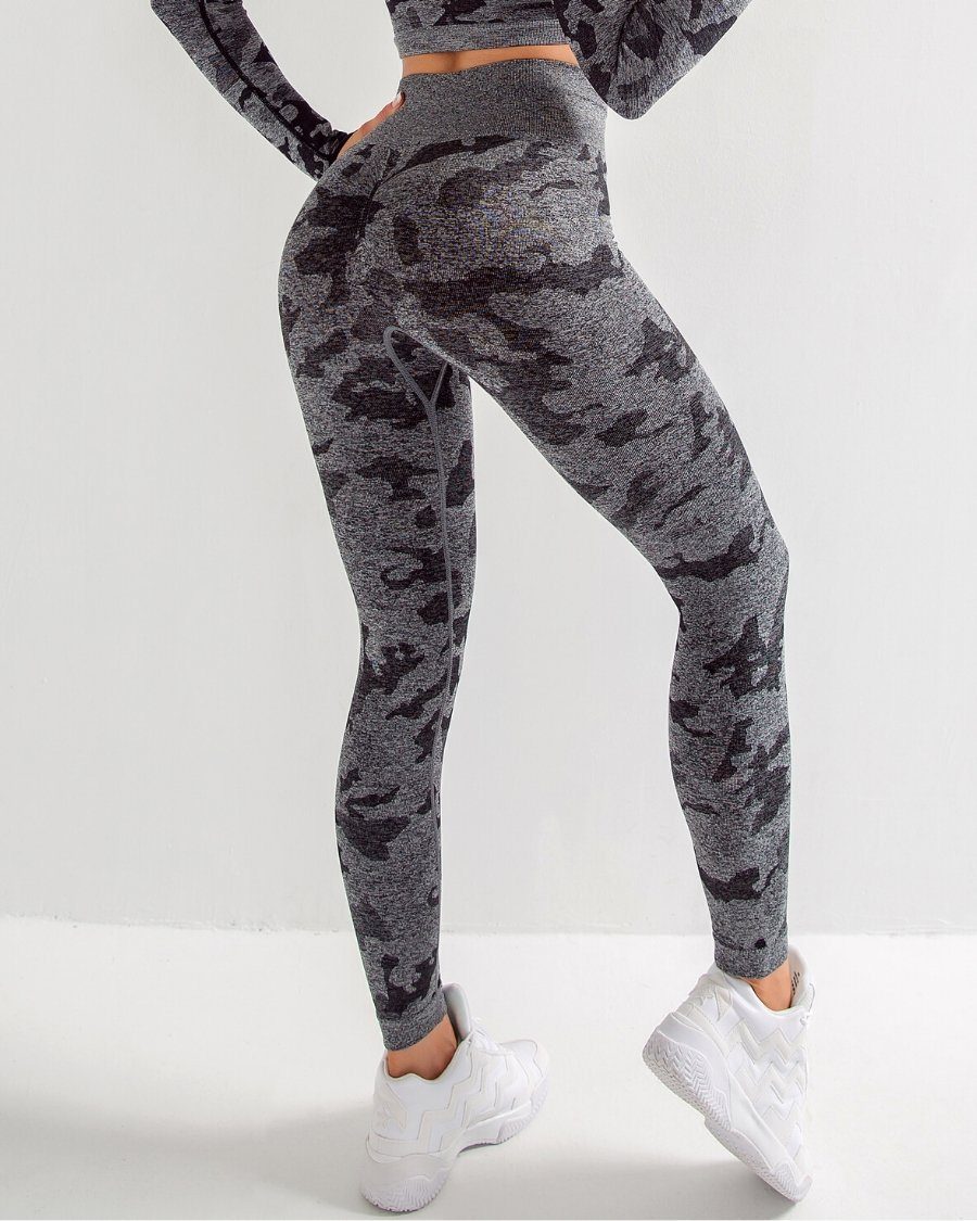 Women Leggings Green Camo Polyester | Adventure-4
