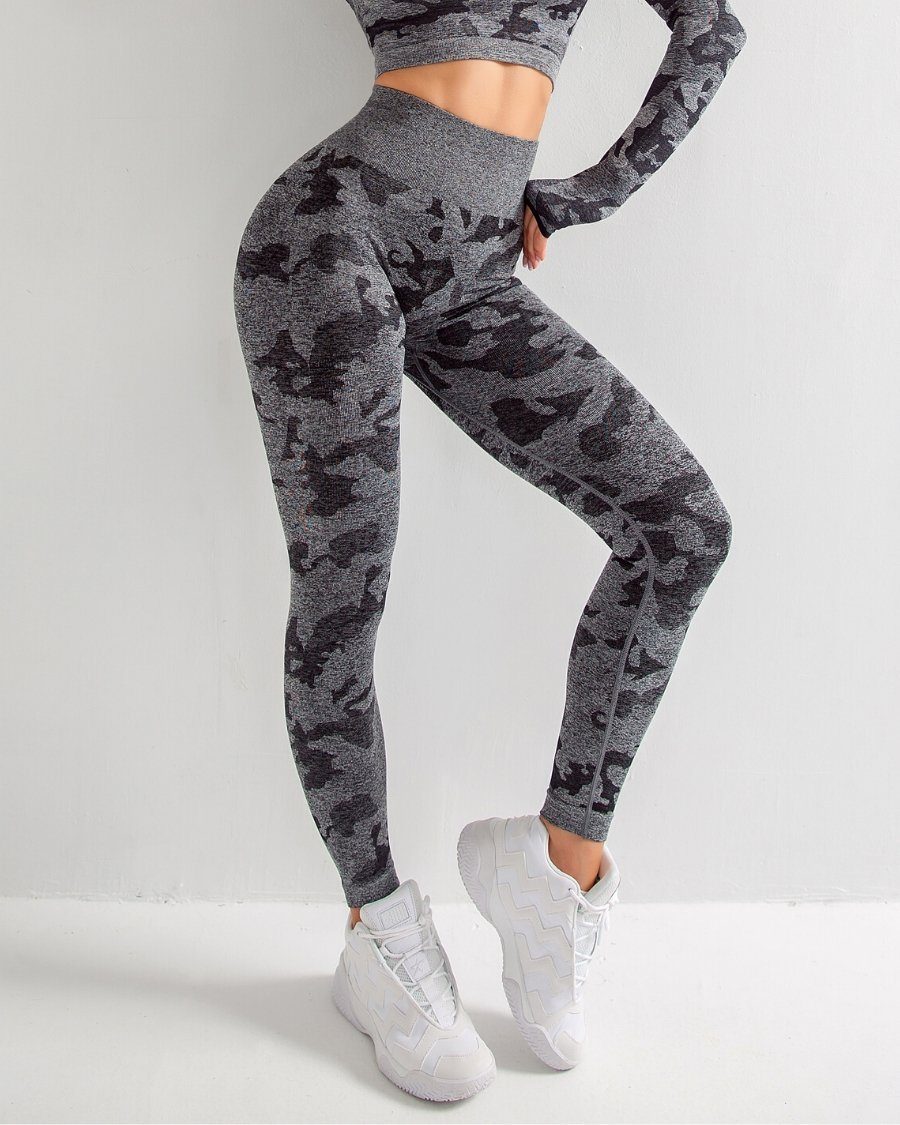 Women Leggings Green Camo Polyester | Adventure-2