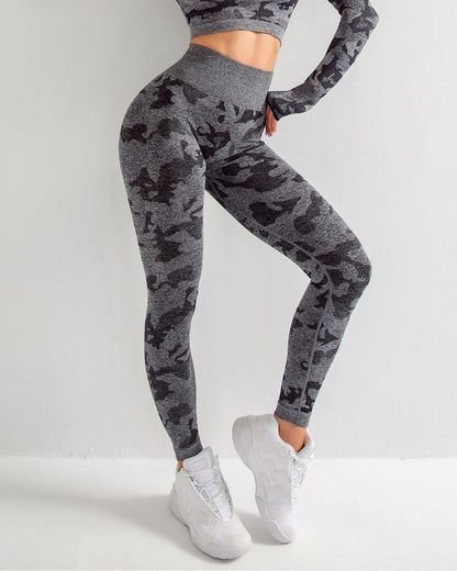 Women Leggings Green Camo Polyester | Adventure-2