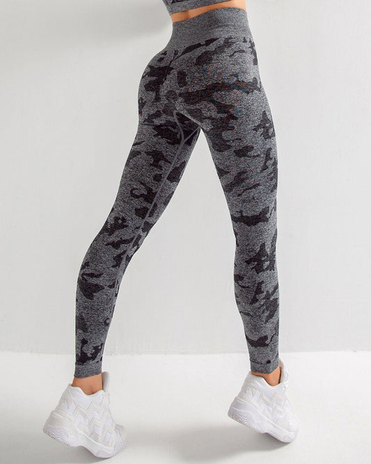 Women Leggings Green Camo Polyester | Adventure-1