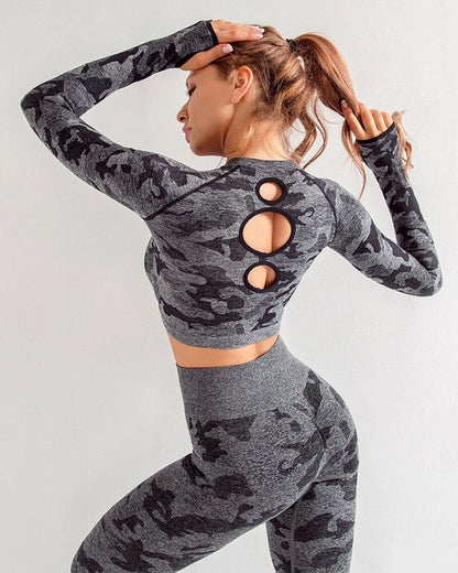 Women Leggings Green Camo Polyester | Adventure-3