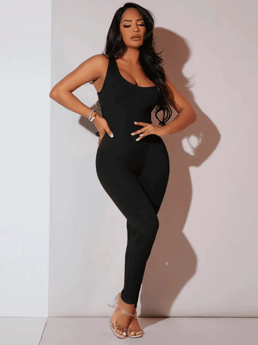 Women One Piece Coverall Black Polyester | Calliope-1