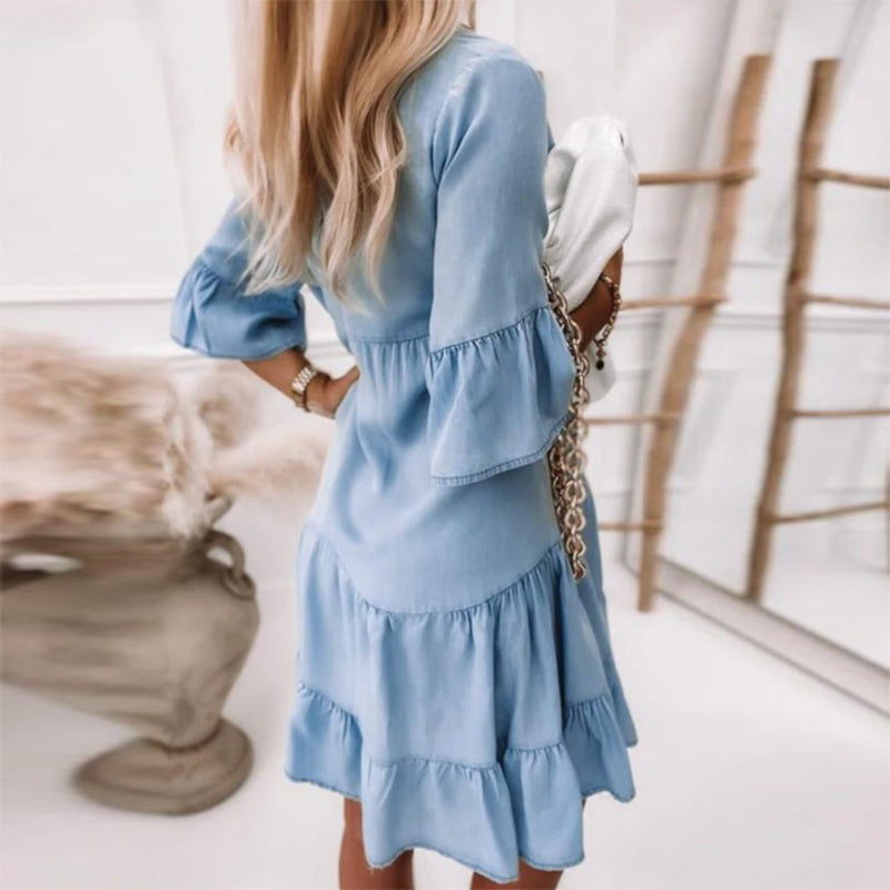 Denim Button-Up Tunic Dress | Maeve