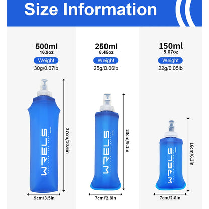 Collapsible Silicone Water Bottle for Outdoor Activities – Lightweight, Leak-Proof, 150ml, 250ml, 500ml Sizes 1