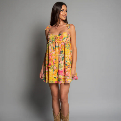Women Mini Dress Multi-Color Polyester | Sabra-3