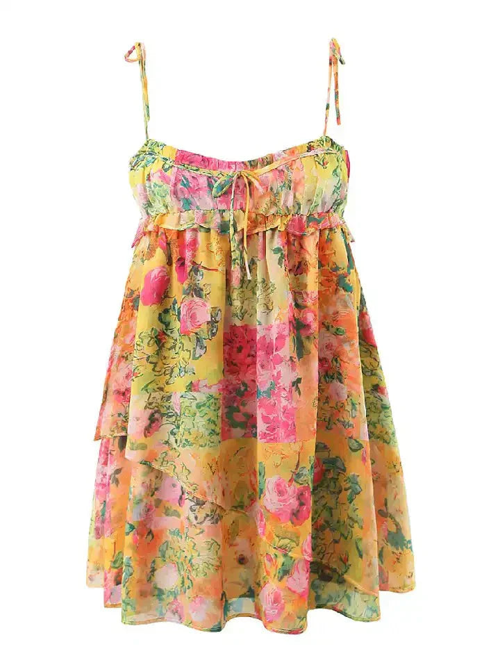 Women Mini Dress Multi-Color Polyester | Sabra-4